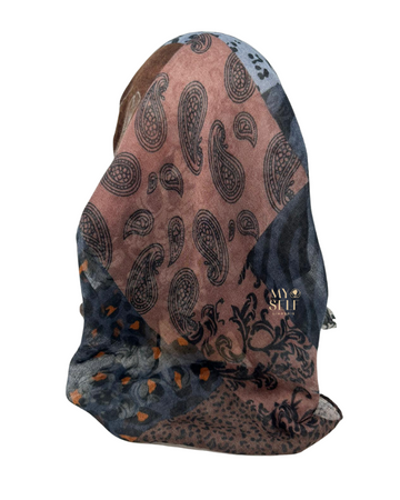 Cherie SP266EG Eggplant Animal Print Design Pre-Tied Open Back Bandanna myselflingerie.com